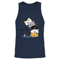 Neko Uh Oh Cute Cat Lovers Unisex Tank Top - Navy – 2