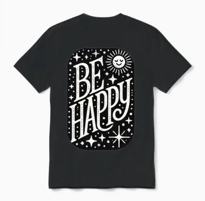Be Happy Unisex T-Shirt - Black