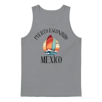 Puerto Escondido Oaxaca Mexico Surfboards Design Unisex Tank Top - Sport Grey – 1