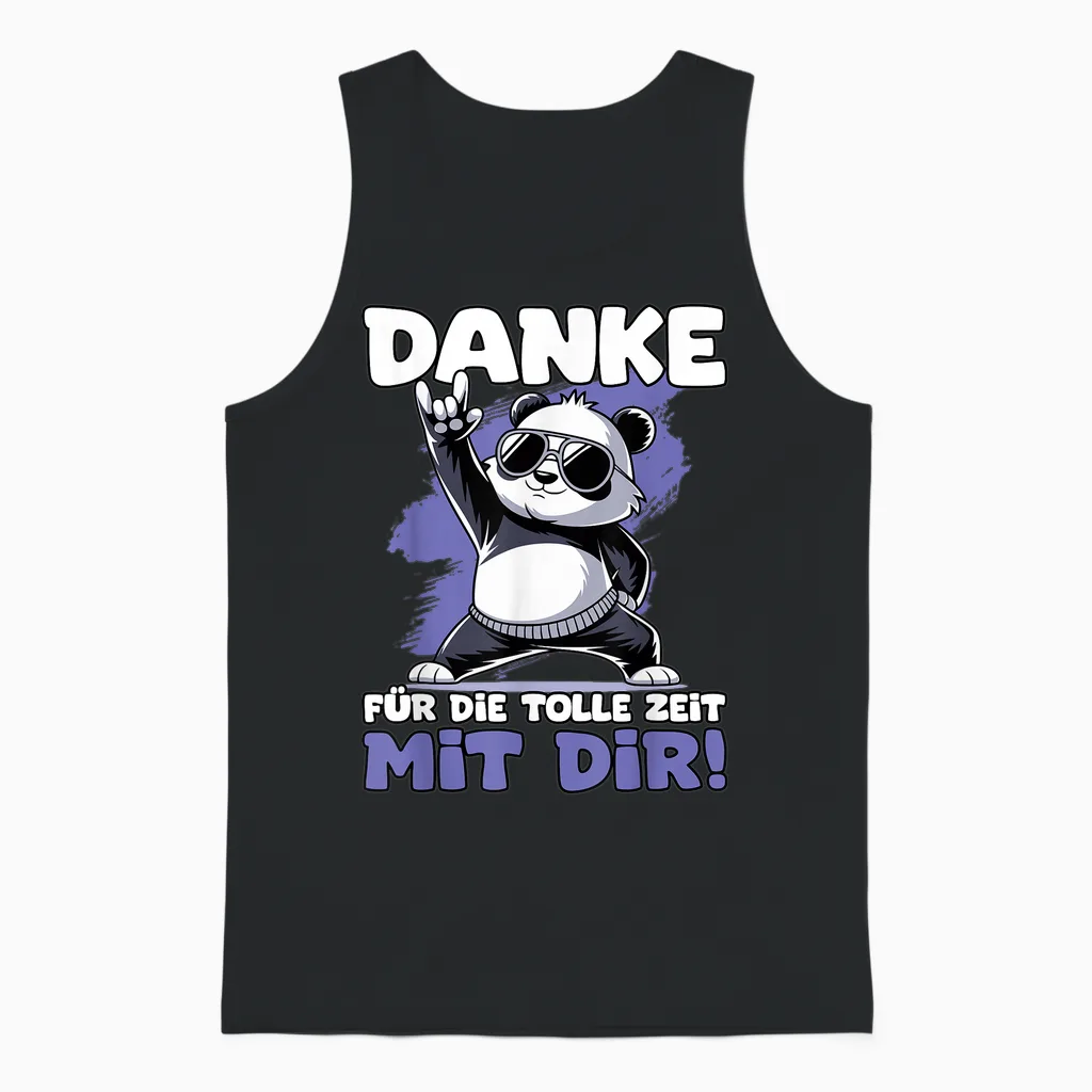 T-Shirt with German Text "danke Für Die Tolle Zeit Mit Dir | Kollegen Jobwechsel" Unisex Tank Top in Black