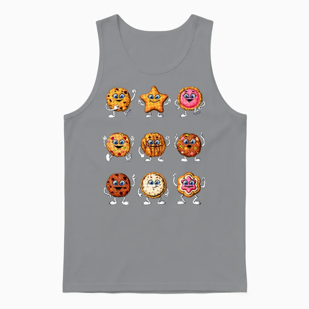 Funny Cookies Unisex Tank Top in Sport Grey