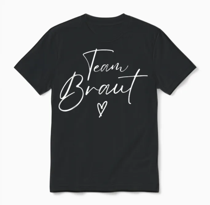 Jga Bride Team Bride Stag Night Subtle Heart Unisex T-Shirt in Black