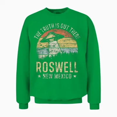 Roswell New Mexico Ufo Alien Unisex Sweatshirt - Irish Green