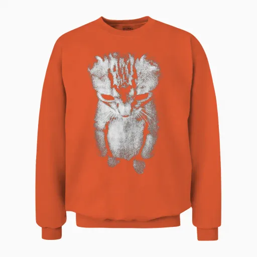 El Gato Munchkin Kitten Funny Sad Crying Cat Meme Cat Lovers Unisex Sweatshirt - Orange