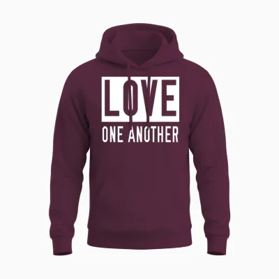 Love One Another Unisex Hoodie - Maroon