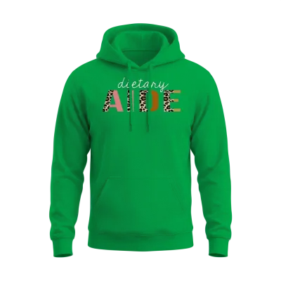Dietary Aide Leopard Print Funny Gift Unisex Hoodie - Irish Green