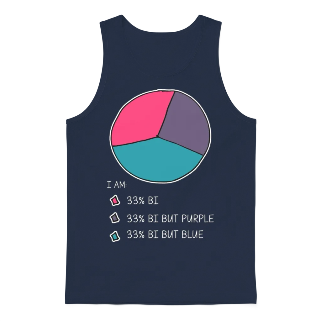 Funny Bisexual Stuff Pie Chart Lgbt Bi Pride Unisex Tank Top - Navy