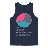 Funny Bisexual Stuff Pie Chart Lgbt Bi Pride Unisex Tank Top - Navy – 1