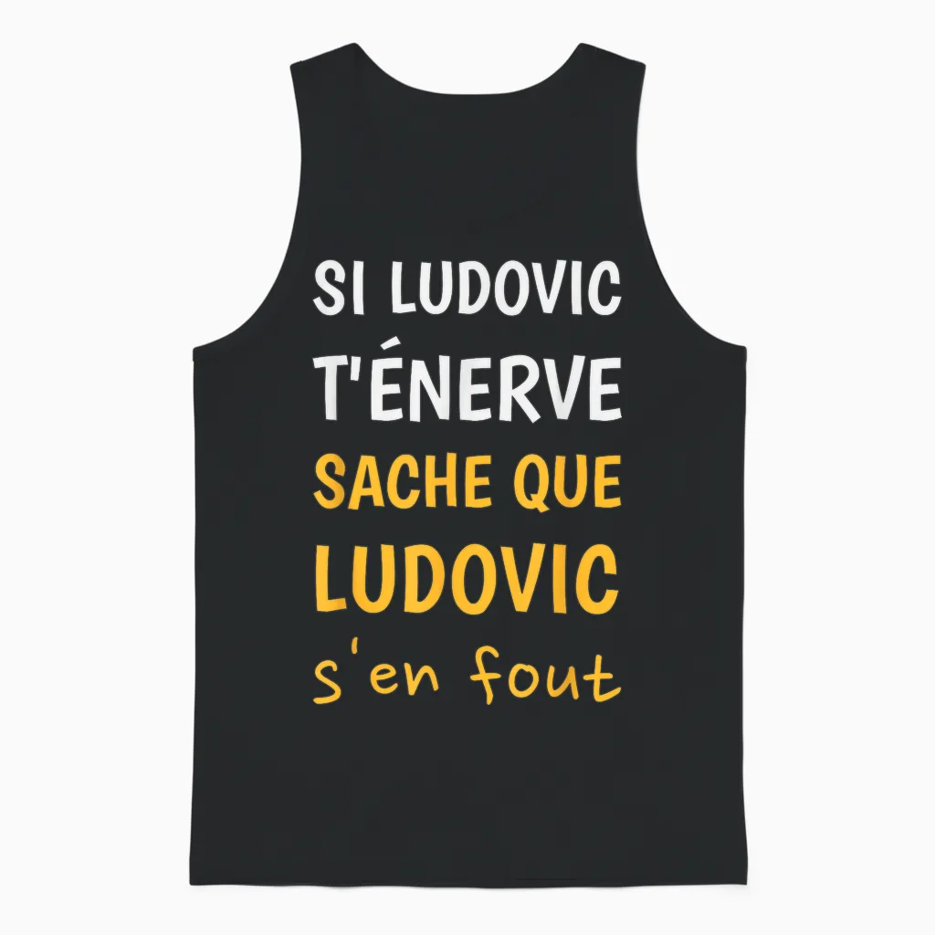 Ludovic Men's Name Ludovic Personalized Gift Ludovic Unisex Tank Top in Black