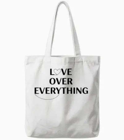 Vareno - Love Over Everything Tote Bags - White