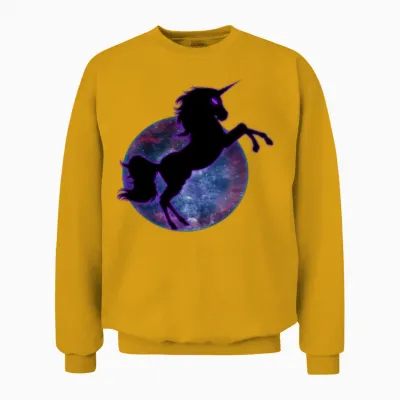 A Creative Black Horse Unisex Sweatshirt - Gold
