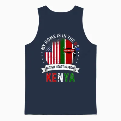 Kenyan American Flag Kenyan Roots Usa Citizen Unisex Tank Top - Navy