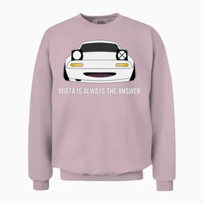 Miata Is Always the Answer Unisex Sweatshirt - Light Pink