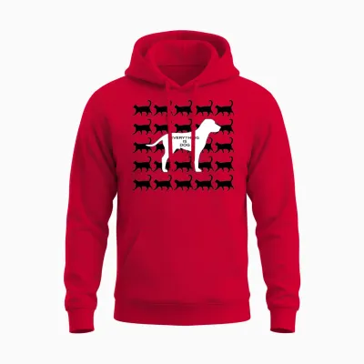 Everything Is Dog Cats and Dog Unisex Hoodie - Red