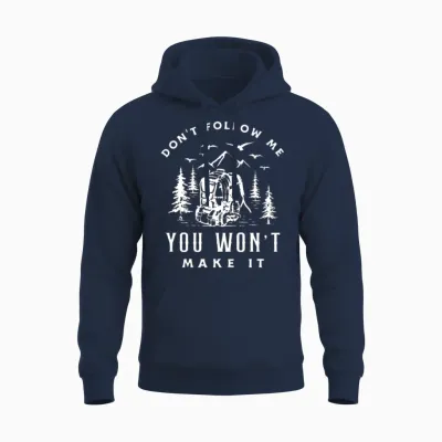 Funny Hiking Hiker Gift Unisex Hoodie - Navy