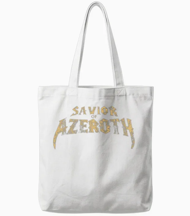 Savior of Azeroth Design from World of Warcraft Tote Bags in White