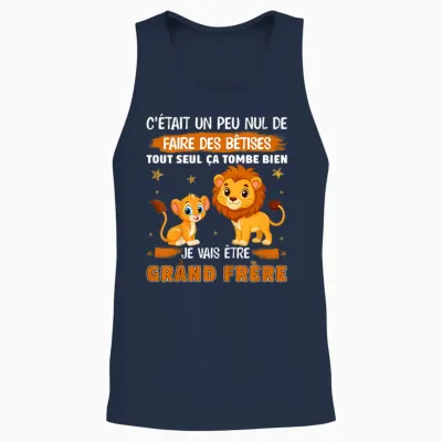 Child Future Announcement Pregnancy Big Brother I Will Be Big Brother T-Shirt, Black, 2 Unisex Tank Top - Navy