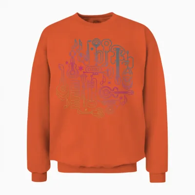 Colorful Music Instruments Unisex Sweatshirt - Orange