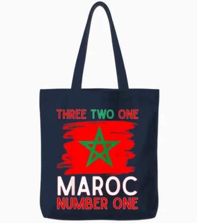 Drapeau Du Maroc Supporter De Football Marocain Pour Homme, Femme, Enfant Tote Bags - Navy
