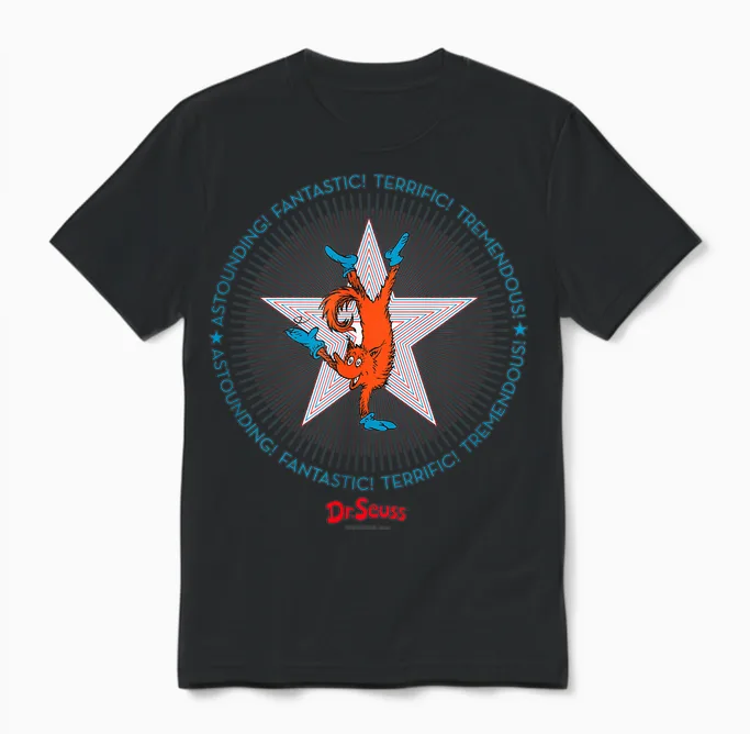 Dr. Seuss Fox in Socks Usa Officially Licensed Unisex T-Shirt in Black