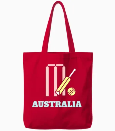 Cricket Bats and Ball Australia Tote Bags - Red