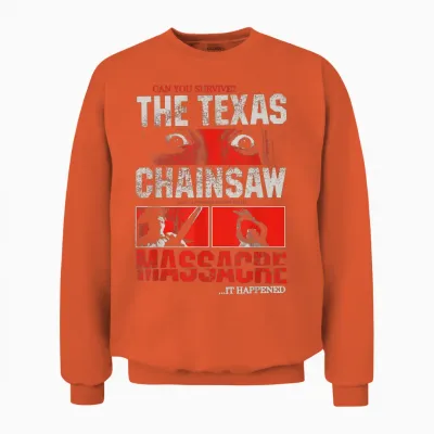 The Texas Chainsaw Massacre Can You Survive Eyes Horror T-Shirt, Black, S Unisex Sweatshirt - Orange