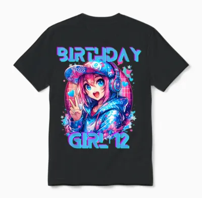 I'm the K Pop Birthday Girl K-Pop Fête D'anniversaire 12 Ans Unisex T-Shirt - Black