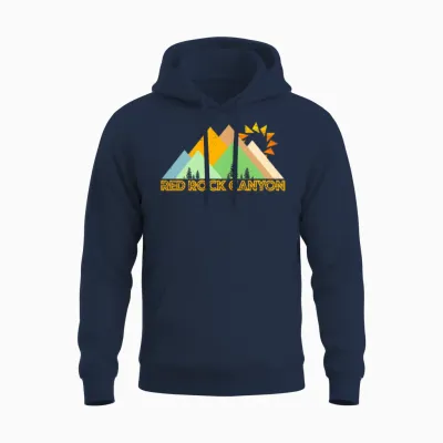 Retro Vintage Red Rock Canyon Unisex Hoodie - Navy