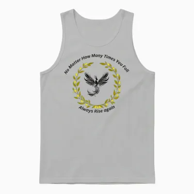 Phoenix Laurel Wreath – Motivational Rise Again Qu Unisex Tank Top - Ash