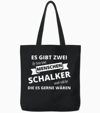 Schalker Gelesenkirchen T-Shirt with Two Types of People Tote Bags - Black