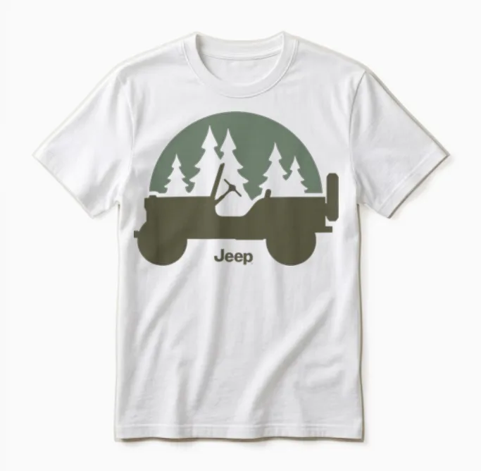 Jeep Willys Trees Unisex T-Shirt in White