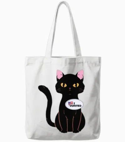 I Vomited Funny Cat American Election Voting Tote Bags - White