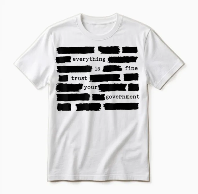 Everything Is Fine Trust Your Government Unisex T-Shirt in White