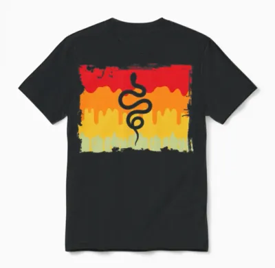 Snake Retro Unisex T-Shirt - Black