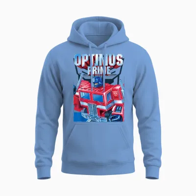 Transformers Optimus Prime Portrait T-Shirt Small Unisex Hoodie - Carolina Blue