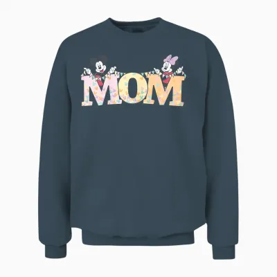 Disney Mom Mickey & Minnie Pastel Letters Family Disney Trip Unisex Sweatshirt - Dark Heather
