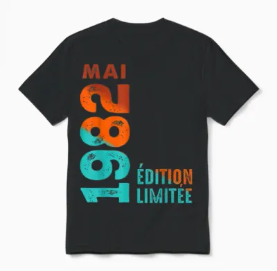 édition Limitée Mai 1982 Birthday 1982 Unisex T-Shirt - Black