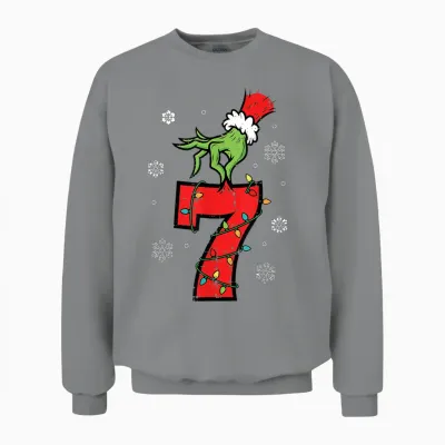 Number 7 Matching 67 Meme 6 7 Christmas Boys Unisex Sweatshirt - Sport Grey