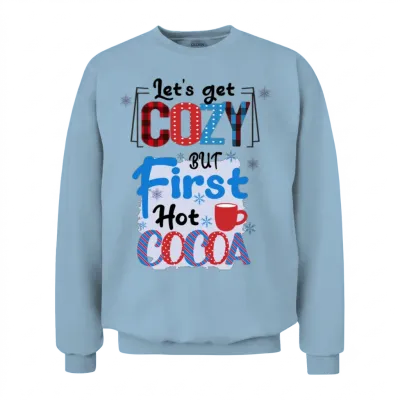 Cozy Winter Hot Cocoa Unisex Sweatshirt - Light Blue
