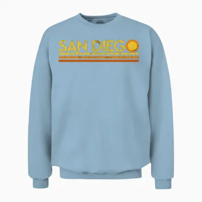 Retro San Diego California Unisex Sweatshirt - Light Blue