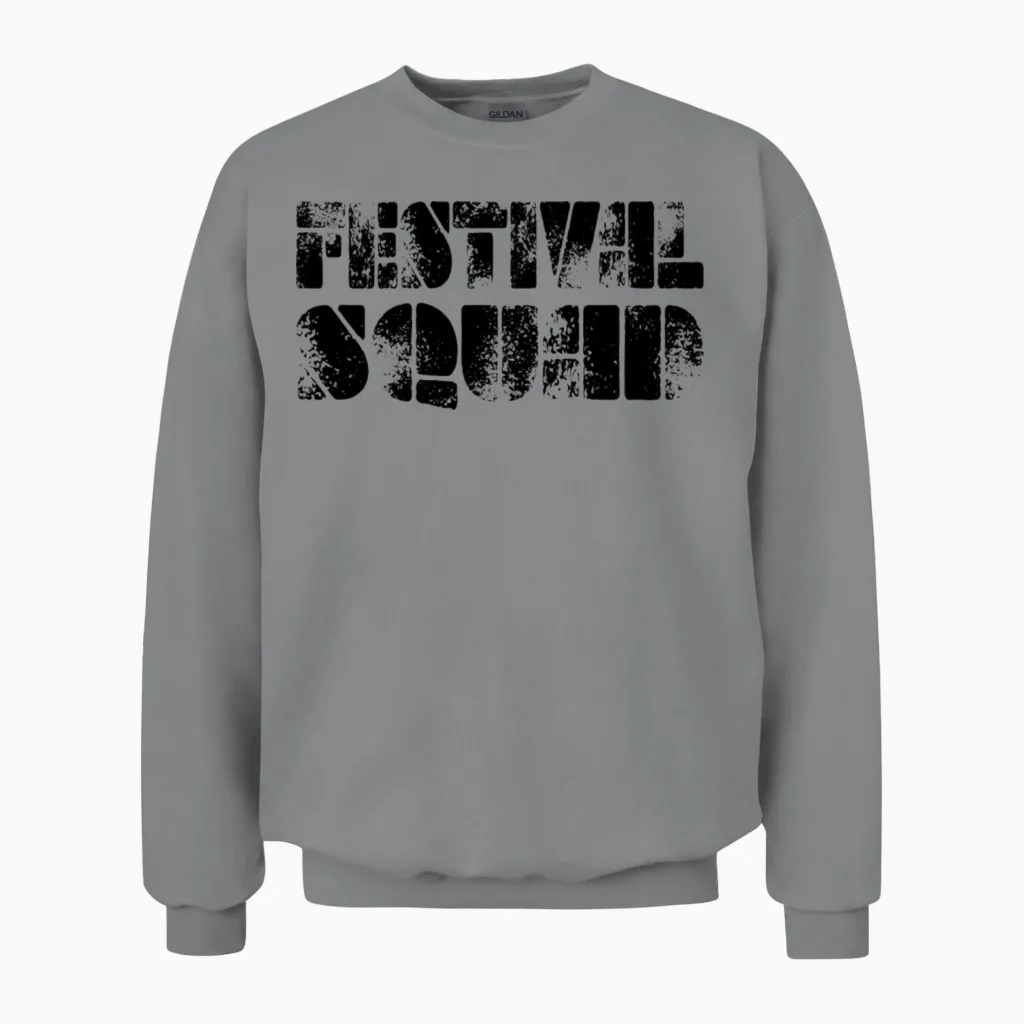 Festival Squad Black Unisex Sweatshirt in Sport Grey