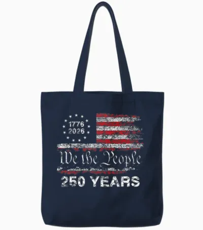 250 Years American Anniversary 1776 2026 250th 4th July Tote Bags - Navy