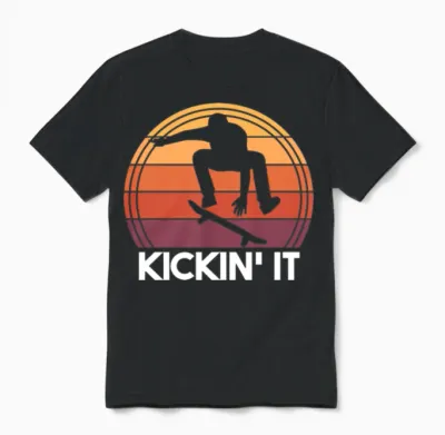 It Funny Retro Skateboarding Kickflip Unisex T-Shirt - Black