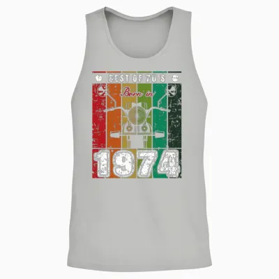 Best of 70's Born in 1974 Classic Motorcycle Unisex Tank Top - Ash