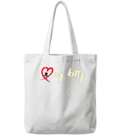 I Heart My Kitty Tote Bags - White
