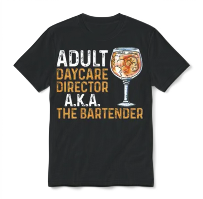 Bartender Mixologist Adult Daycare Unisex T-Shirt - Black