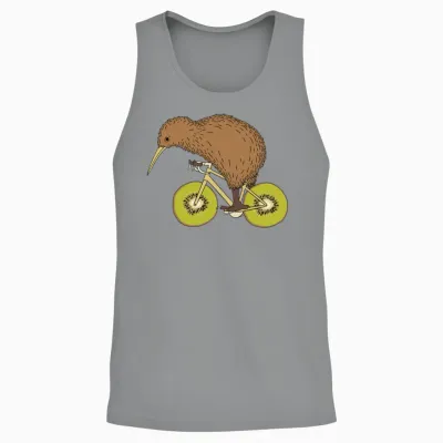 Kiwi Riding Bike with Kiwi Wheels Unisex Tank Top - Sport Grey