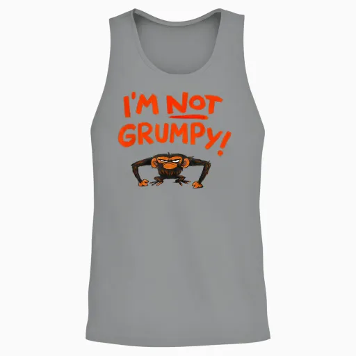Grumpy Monkey I'm Not Grumpy Funny Gifts Unisex Tank Top - Sport Grey