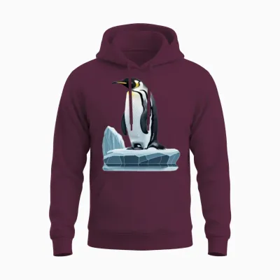 Emperor Penguin Unisex Hoodie - Maroon