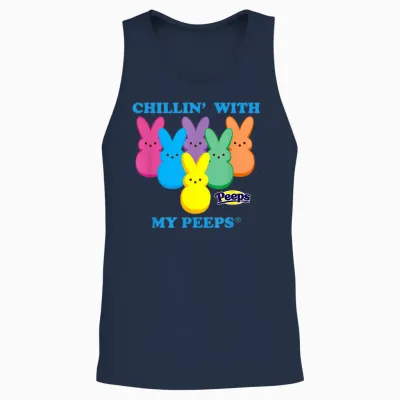 Peeps Easter Chillin' with My Peeps Sweet Squad Unisex Tank Top - Navy